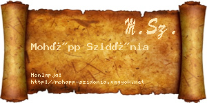 Mohápp Szidónia névjegykártya